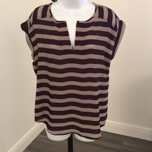 NWOT NY&co split neck roll sleeve top